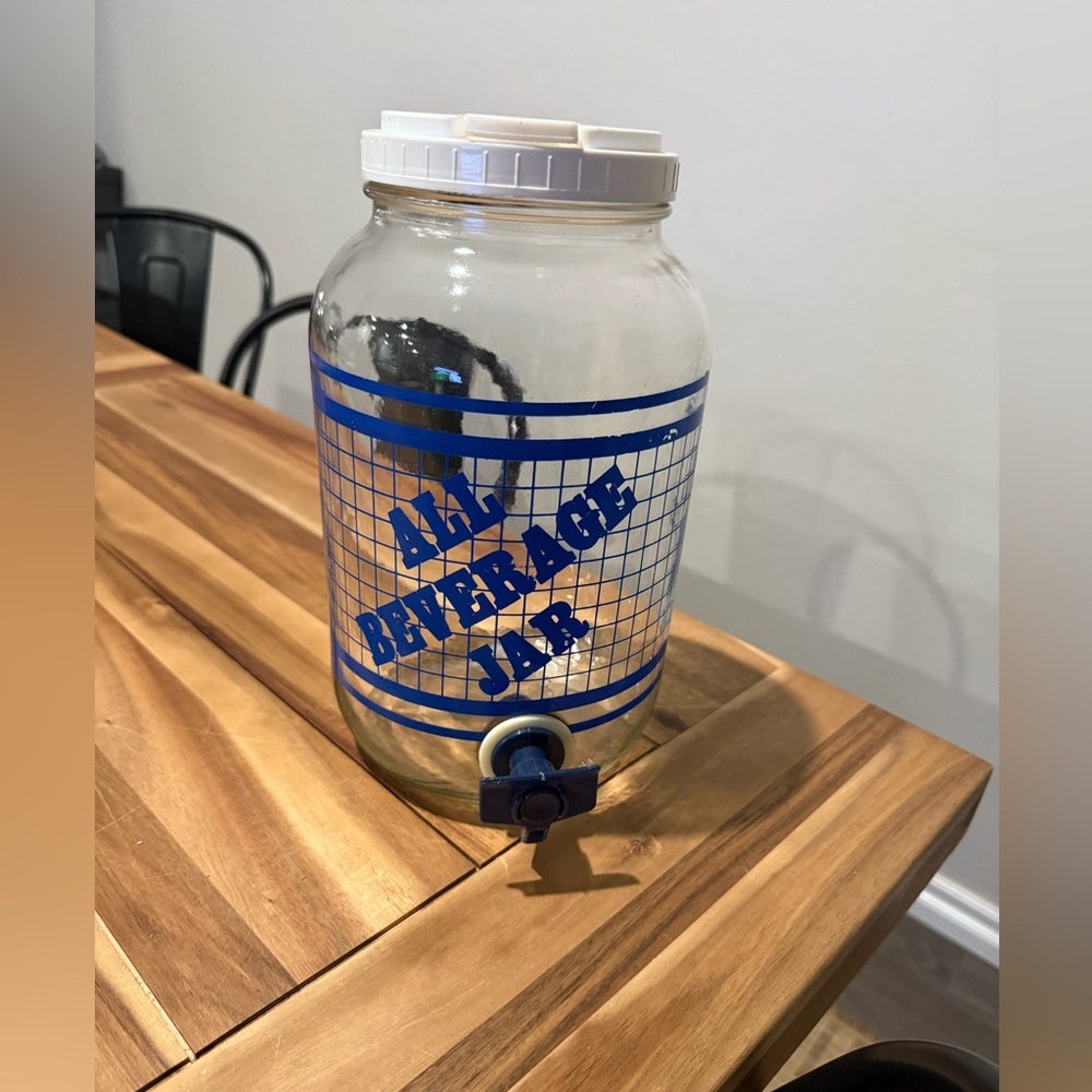 Glass Dispenser All Beverage Jar Gallon Jug  Sun Tea w/ Lid Retro Vintage